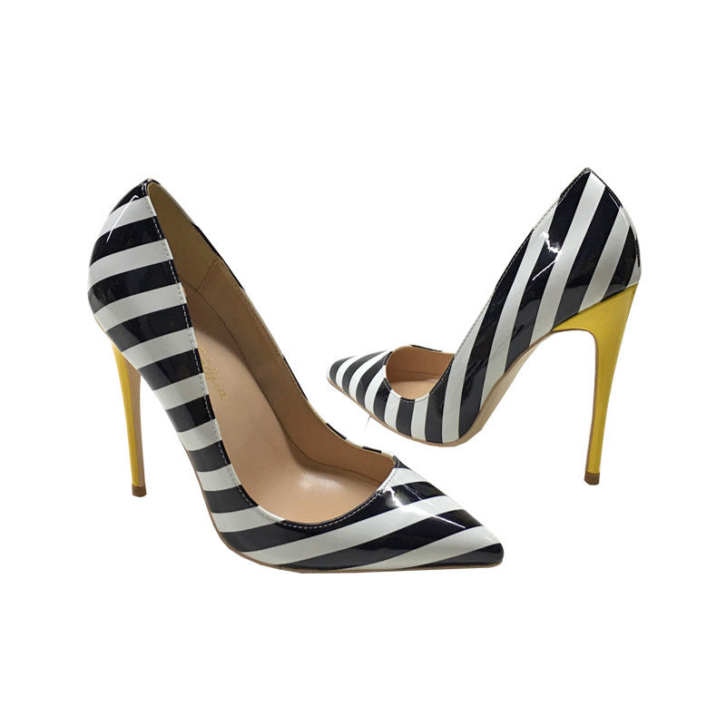 Striped Pointed Toe Stiletto