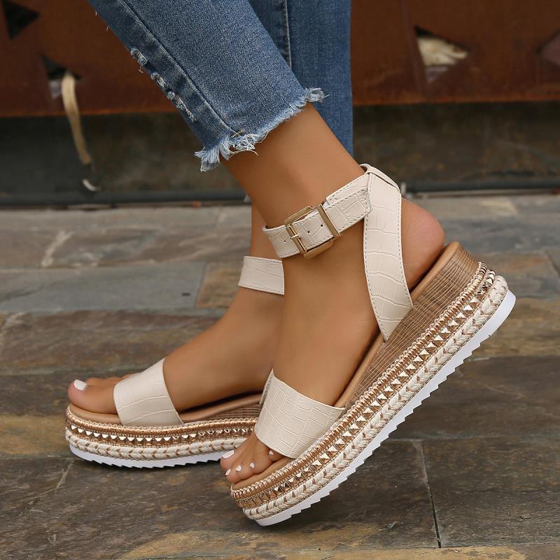 Hemp Buckle Strap Sandals