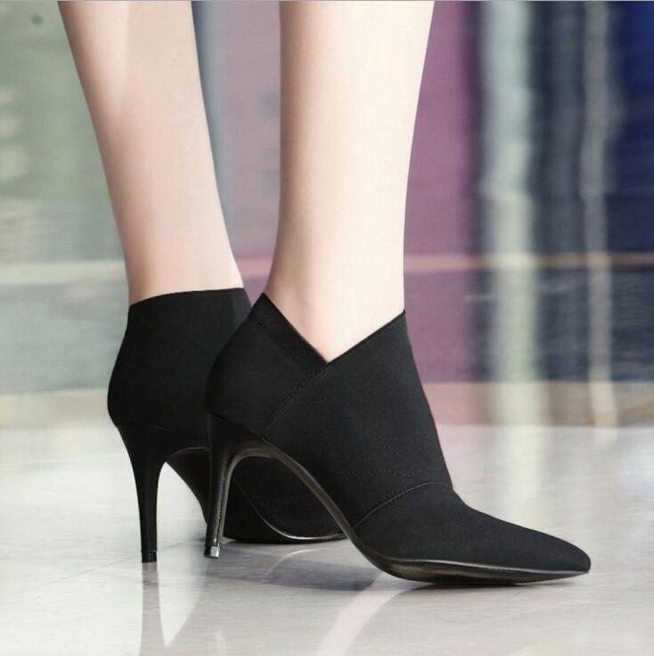 Slip-On Retro Stiletto  Ankle Boot