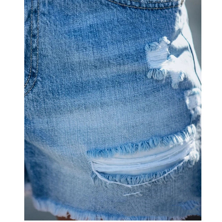 Fringed Denim Shorts, Ripped Stitching Jeans Shorts - Ricky Dale 