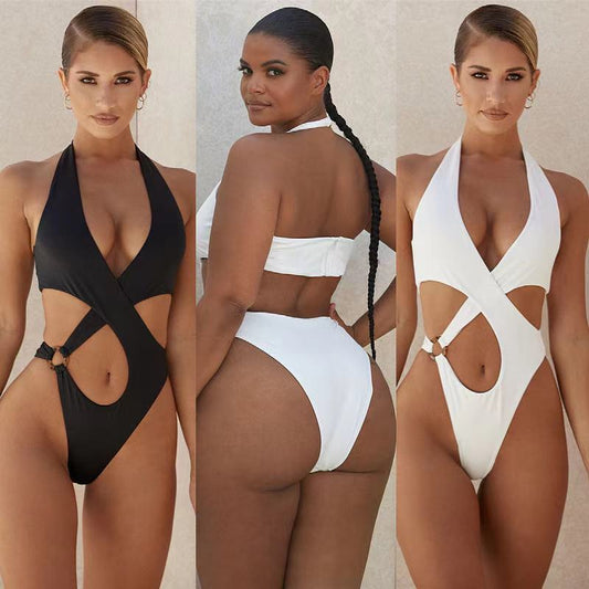 One-Piece Swimsuit, Hollow Large Size Bikini Swimwear