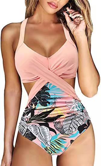 Multicolour Split One piece Ladies Swimwear