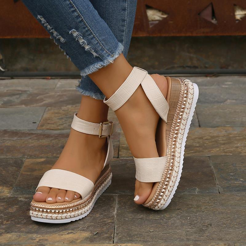 Hemp Buckle Strap Sandals