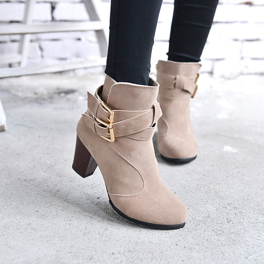 Casual High Heeled Ankle Boots