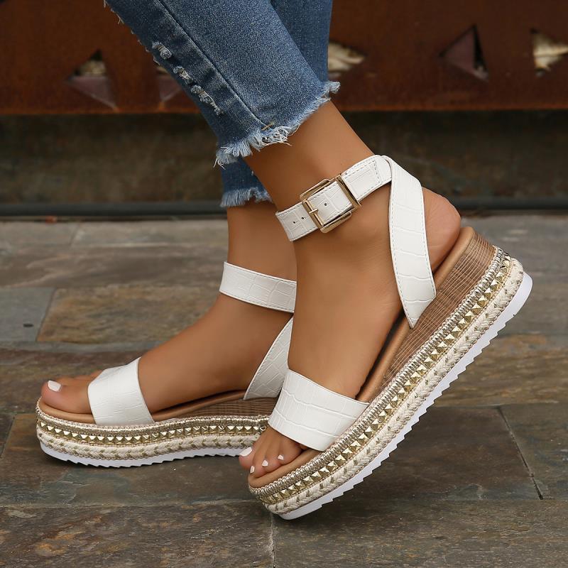 Hemp Buckle Strap Sandals