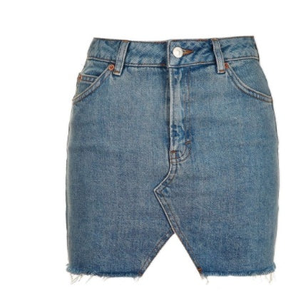 High Waist Denim Mini Jeans Skirt - Ricky Dale 