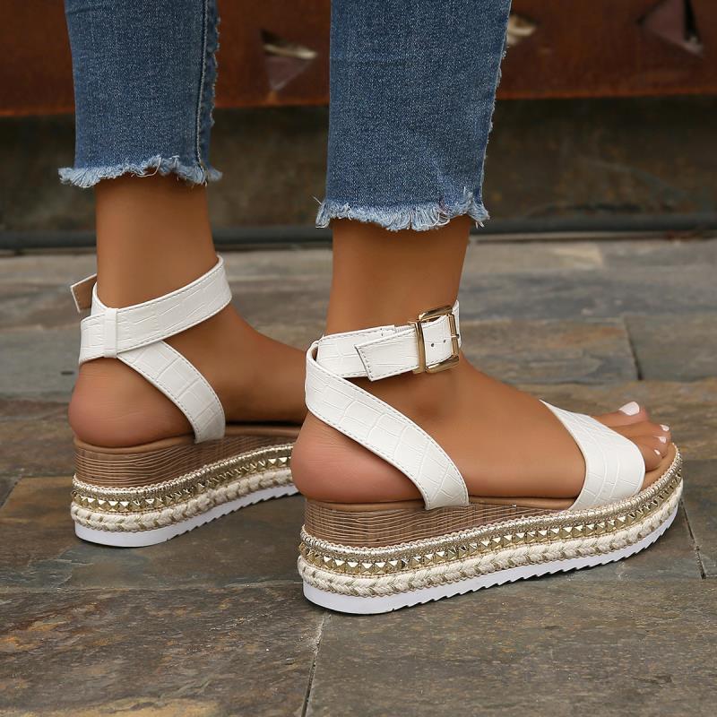 Hemp Buckle Strap Sandals