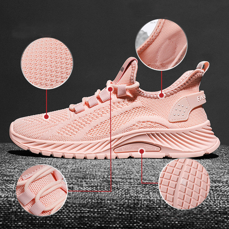 Fashion Casual Sports Shoes Women Lace Up Flat Sneakers