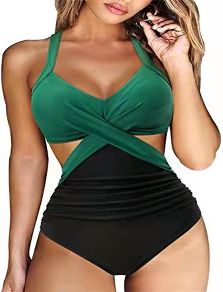 Multicolour Split One piece Ladies Swimwear