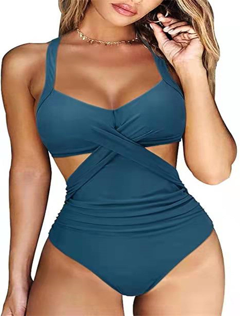 Multicolour Split One piece Ladies Swimwear