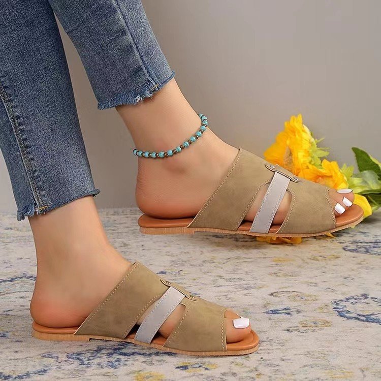 Fish Mouth Sandals With Belt Buckle Design