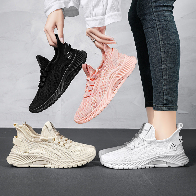 Fashion Casual Sports Shoes Women Lace Up Flat Sneakers