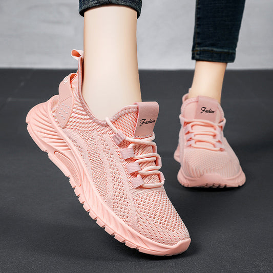 Fashion Casual Sports Shoes Women Lace Up Flat Sneakers