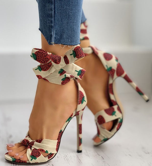 Strawberry/pineapple printed Stiletto