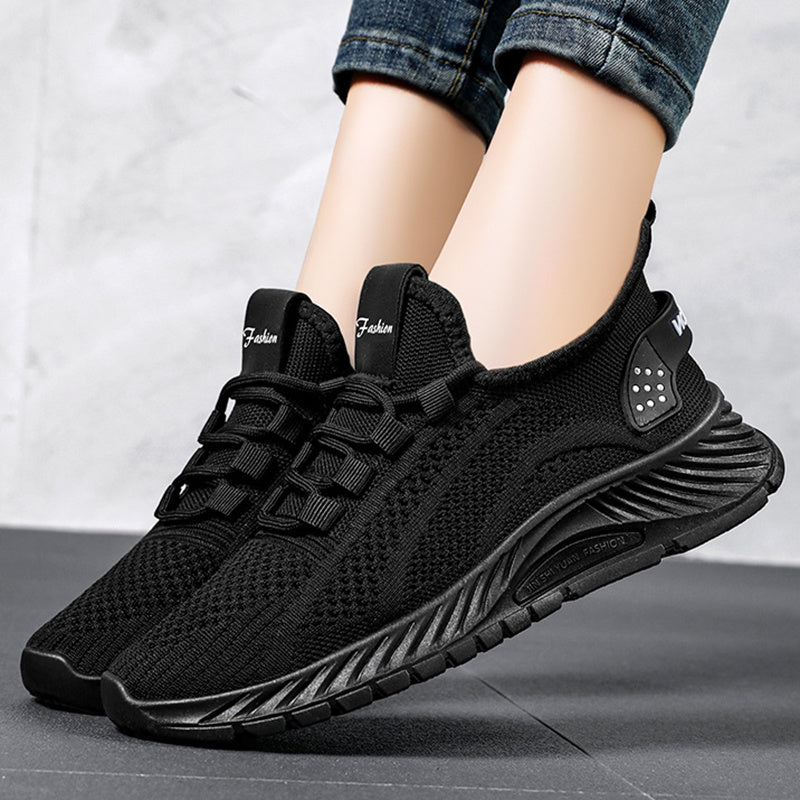 Fashion Casual Sports Shoes Women Lace Up Flat Sneakers