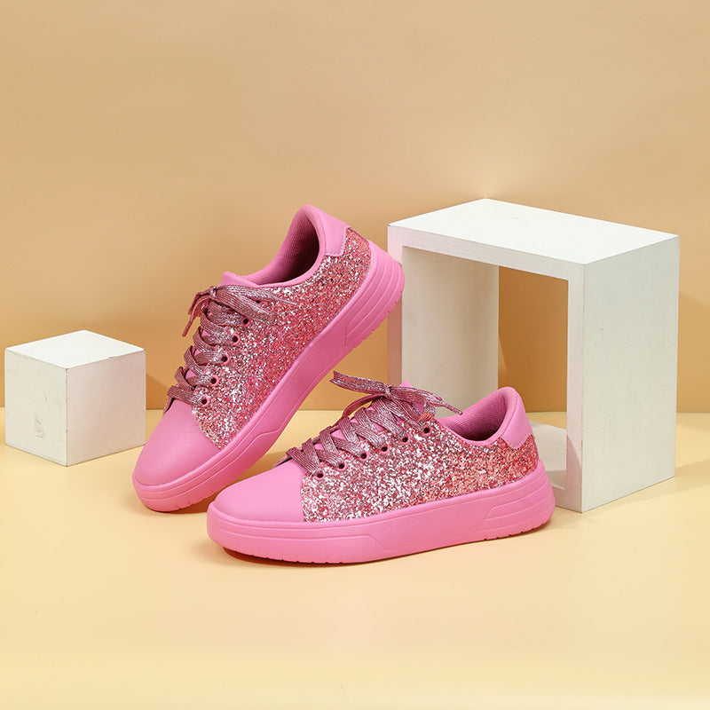 Glitter Sequin Design Flats Shoes Women Trendy Casual Sneakers