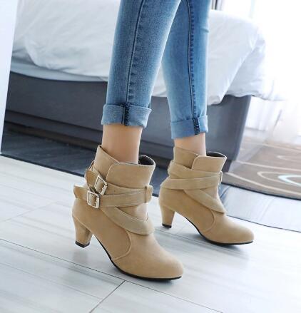 Casual High Heeled Ankle Boots