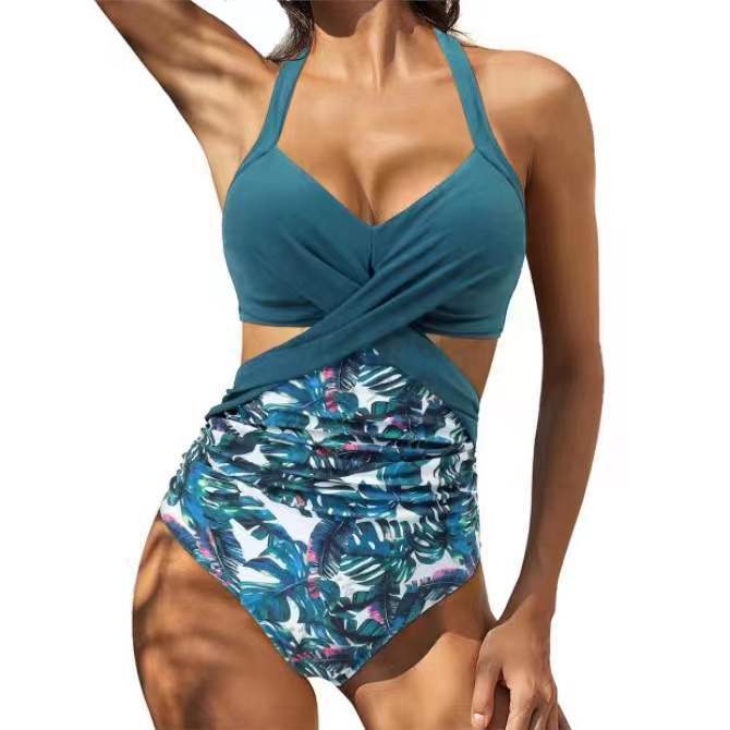 Multicolour Split One piece Ladies Swimwear