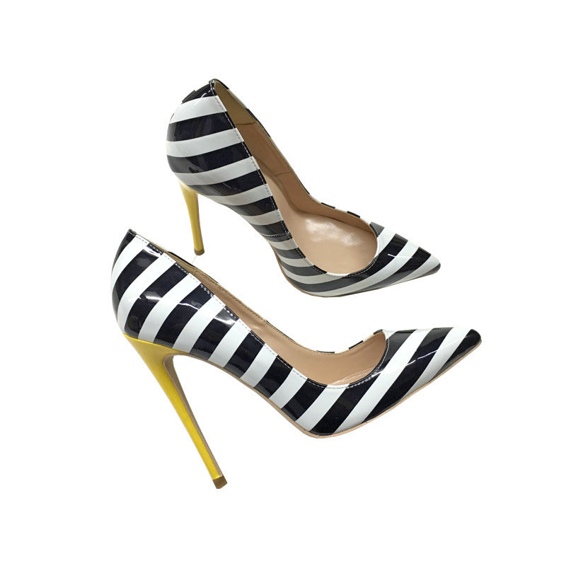 Striped Pointed Toe Stiletto