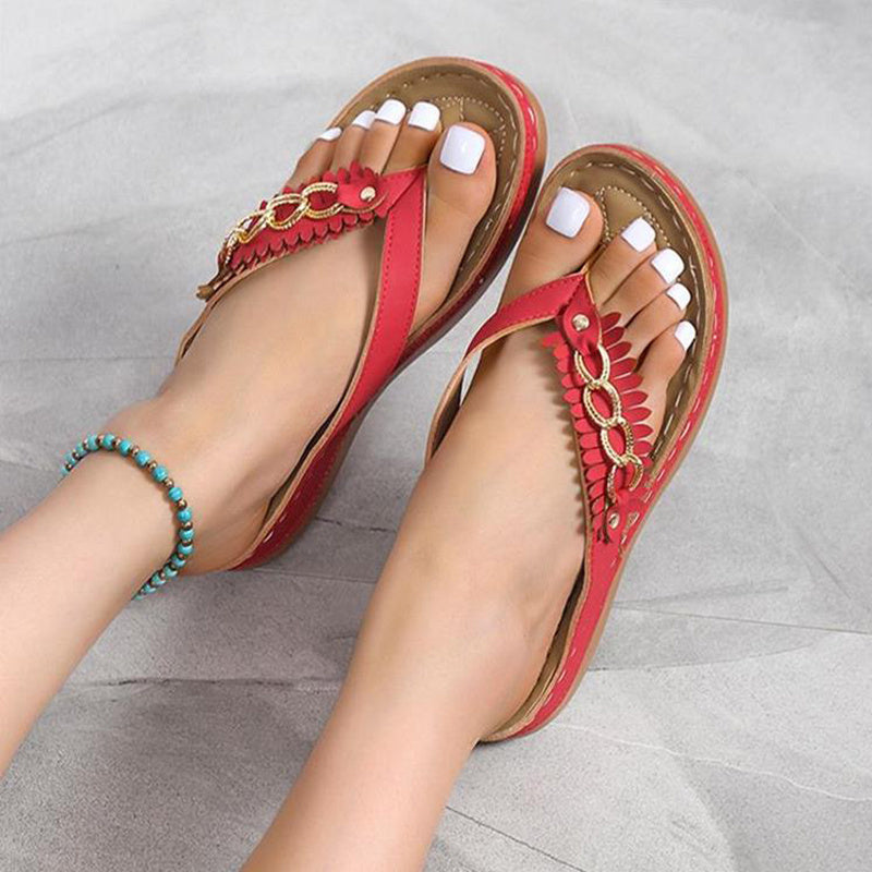 Anti-Slip Summer Wedge Sandals With Chain