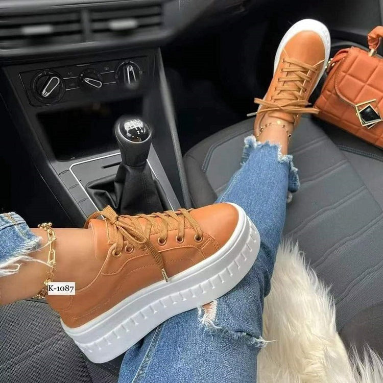 Chunky Sole Lace-up Sneakers For Women in Stylish Colors