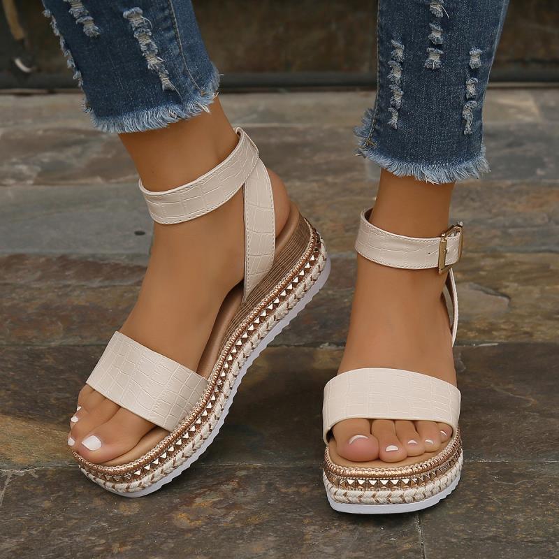 Hemp Buckle Strap Sandals